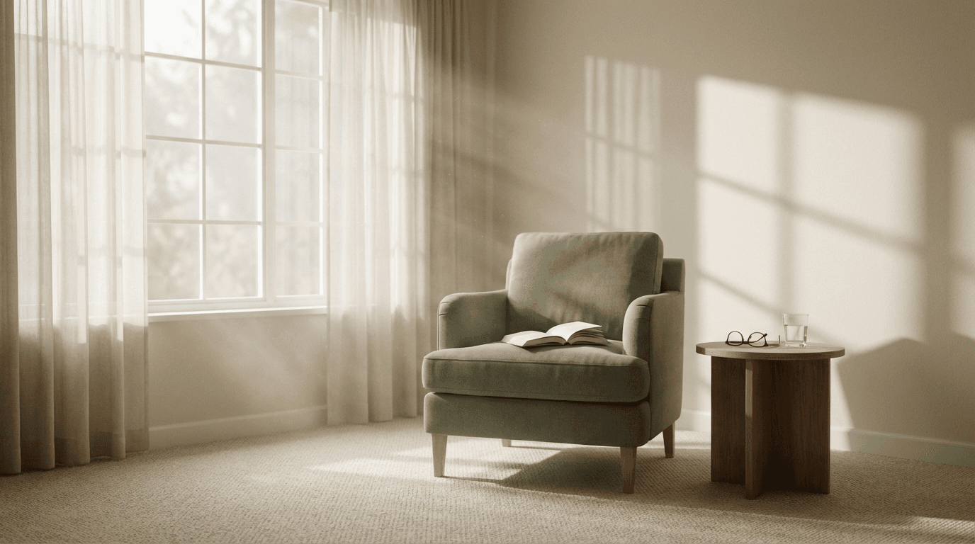 Wide property interior shot with dramatic natural light
